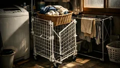 ダイソーのワイヤーネットで折りたたみランドリーワゴンをDIYする方法【工具なし】