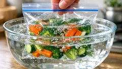 ジッパー付き保存袋の空気抜きが一瞬でできる浸水法と便利ワザ4選