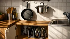 フライパン・鍋の収納は2択で片付く 吊るす収納と立てる収納の決め方